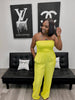 Ruched Tube Jumpsuit (Lime)