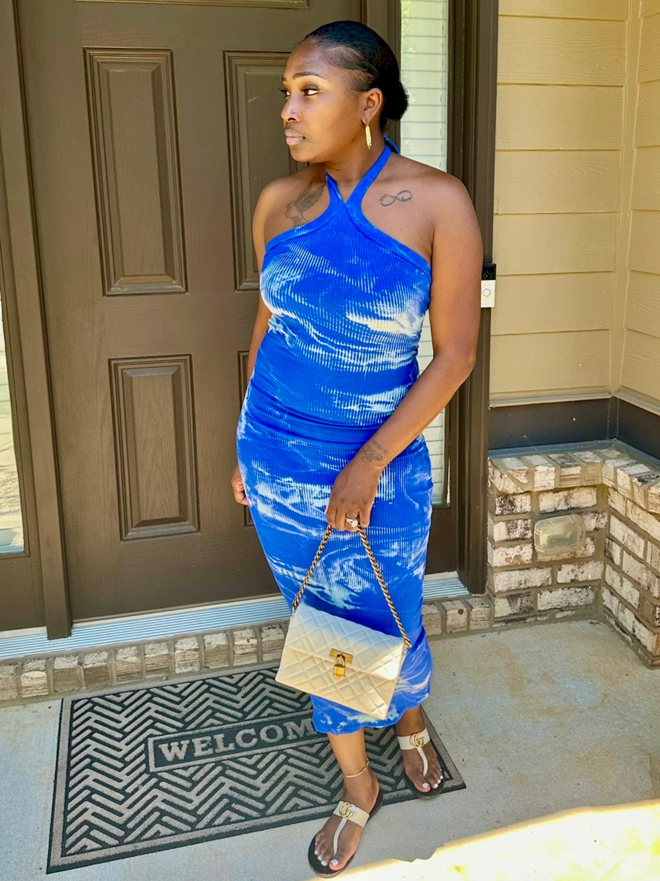 Blue Smoke Halter Dress